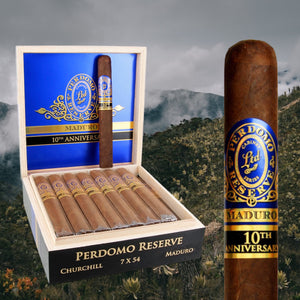 Perdomo Reserve 10th Anniversary Maduro Churchill 7" * 54