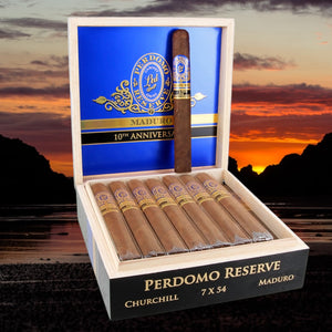 Perdomo Reserve 10th Anniversary Maduro Churchill 7" * 54
