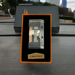 LIGHTER STALLONE DUAL FLAME TORCH W/PUNCH GIFT BOX